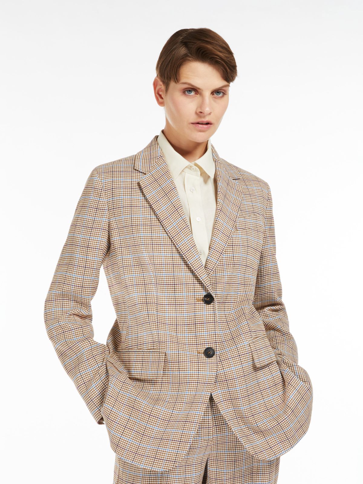 Linen and cotton twill blazer