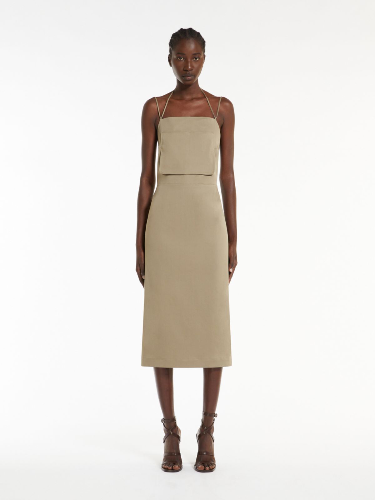 Workwear dress in stretch gabardine