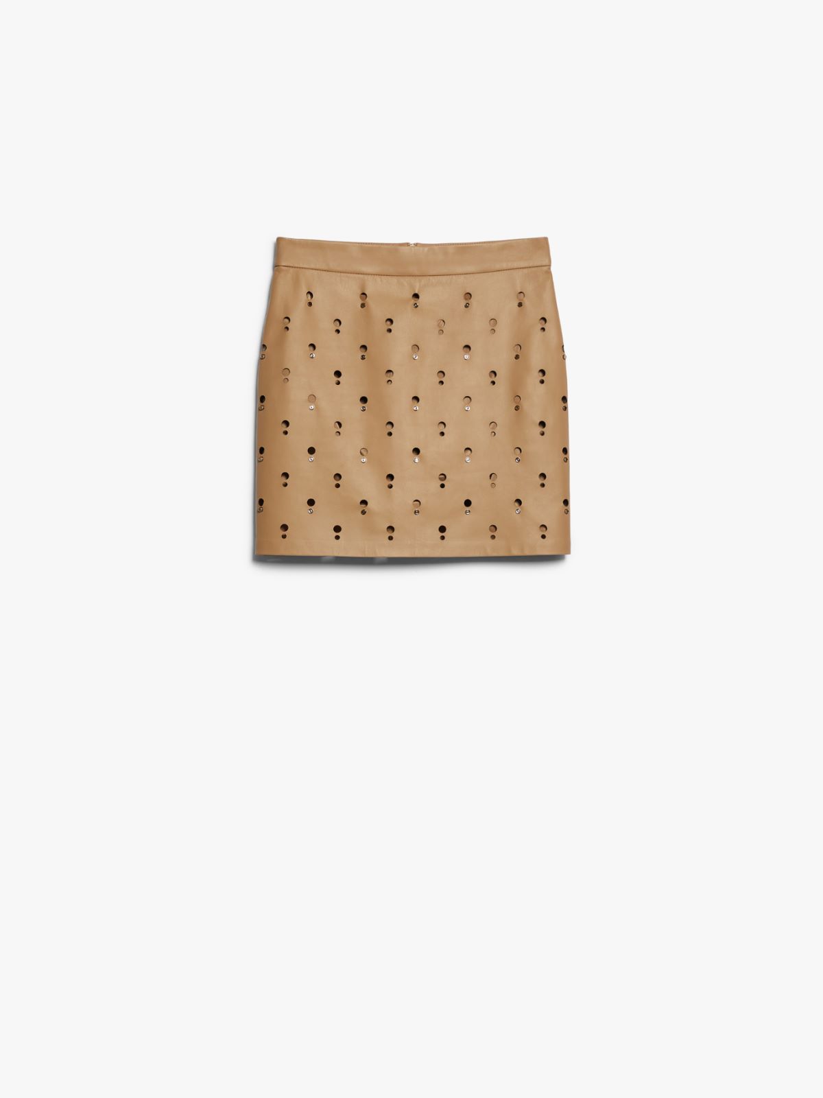 Short, nappa leather skirt