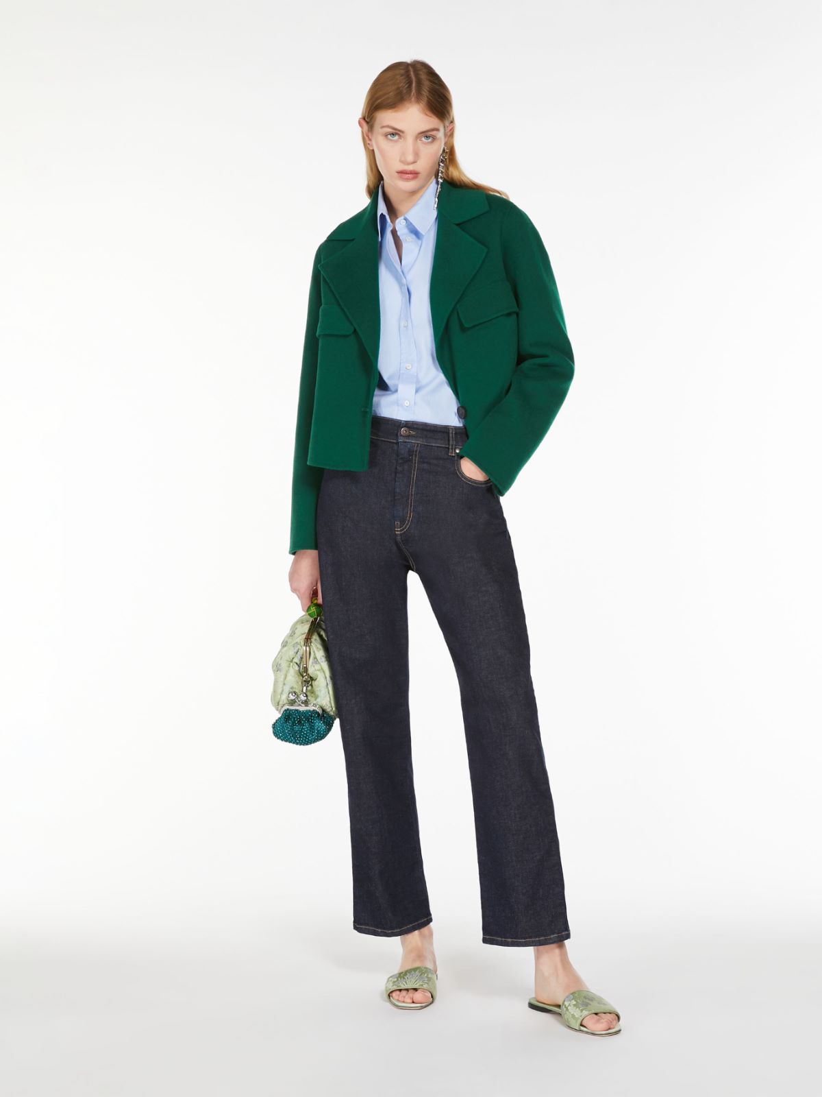 Denim ankle-grazer jeans