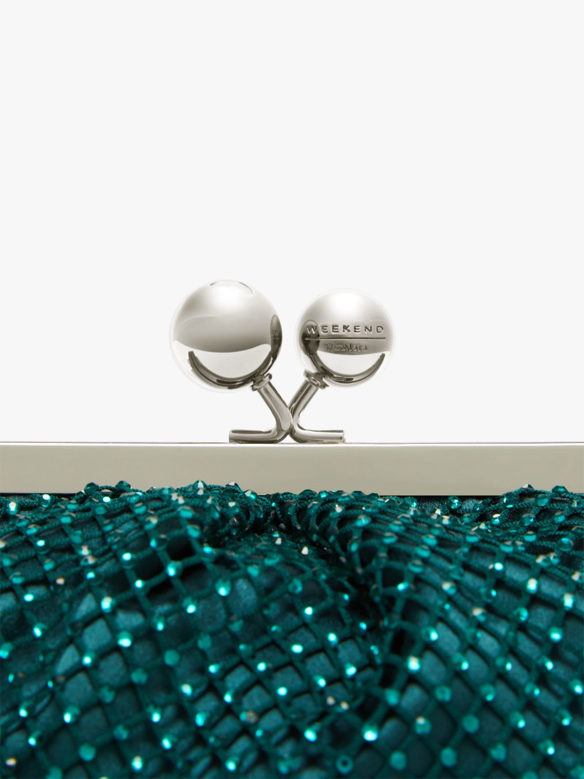 Small Pasticcino Bag in mesh and rhinestones