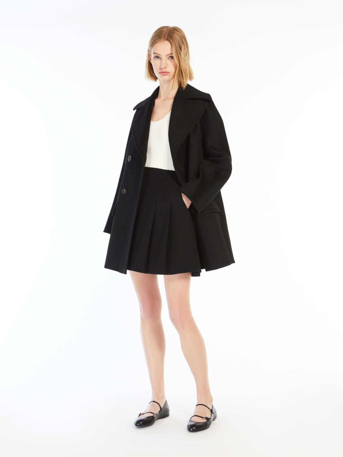 Wool double-breasted pea coat