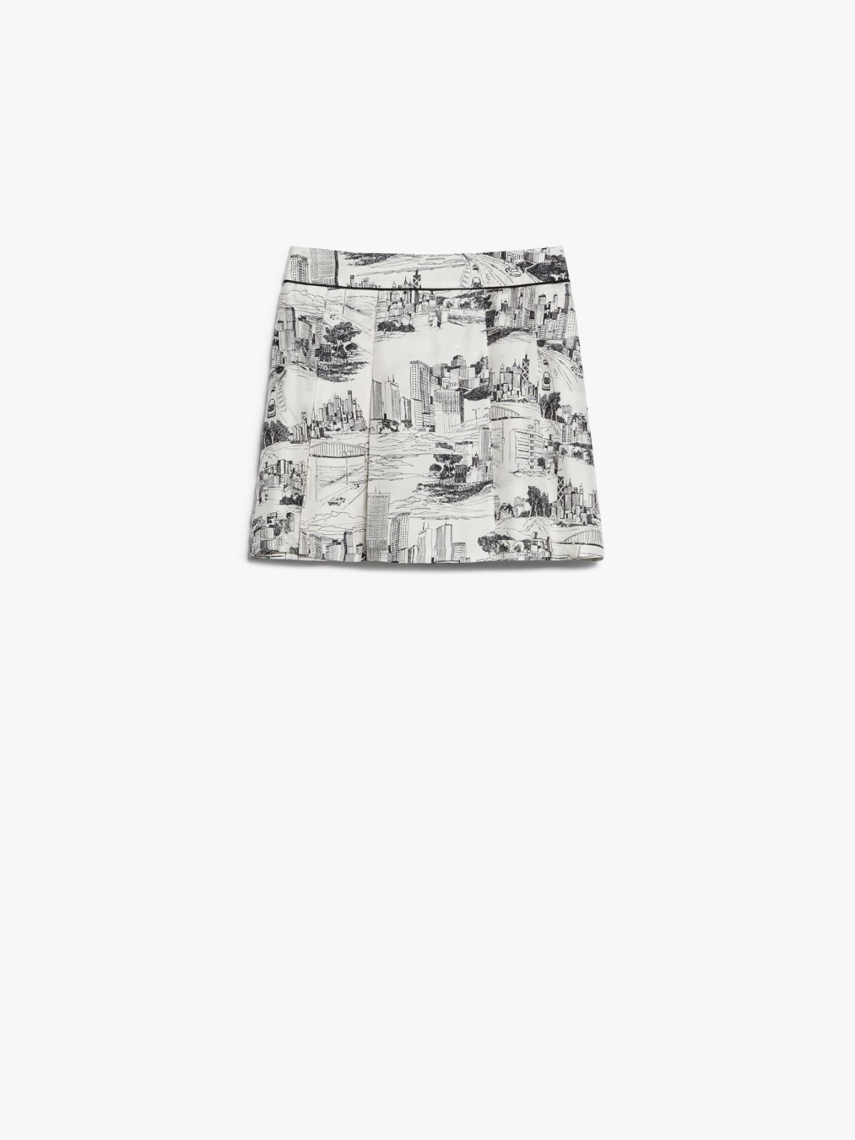 Printed silk twill shorts