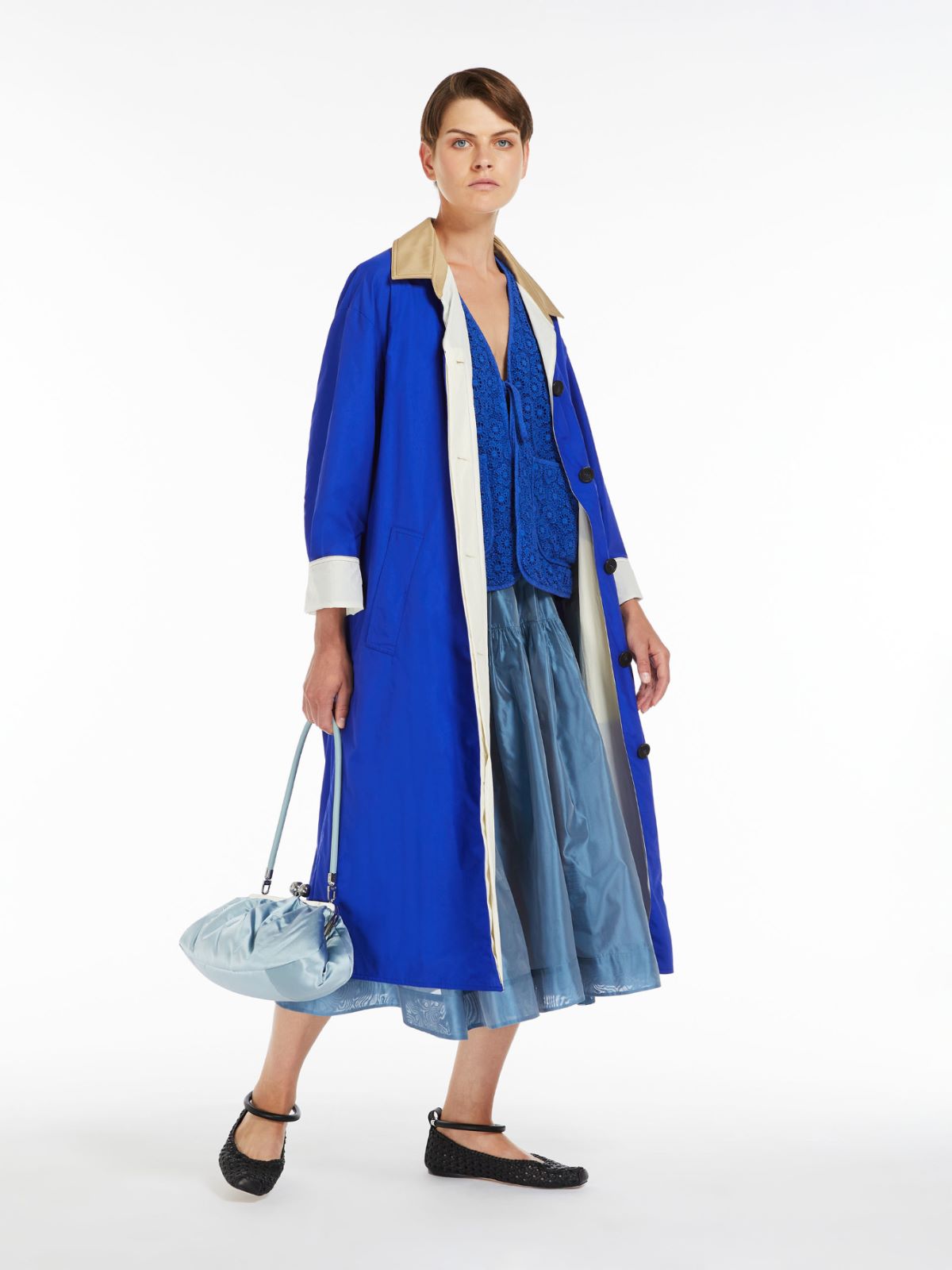 Water-repellent cotton canvas duster coat