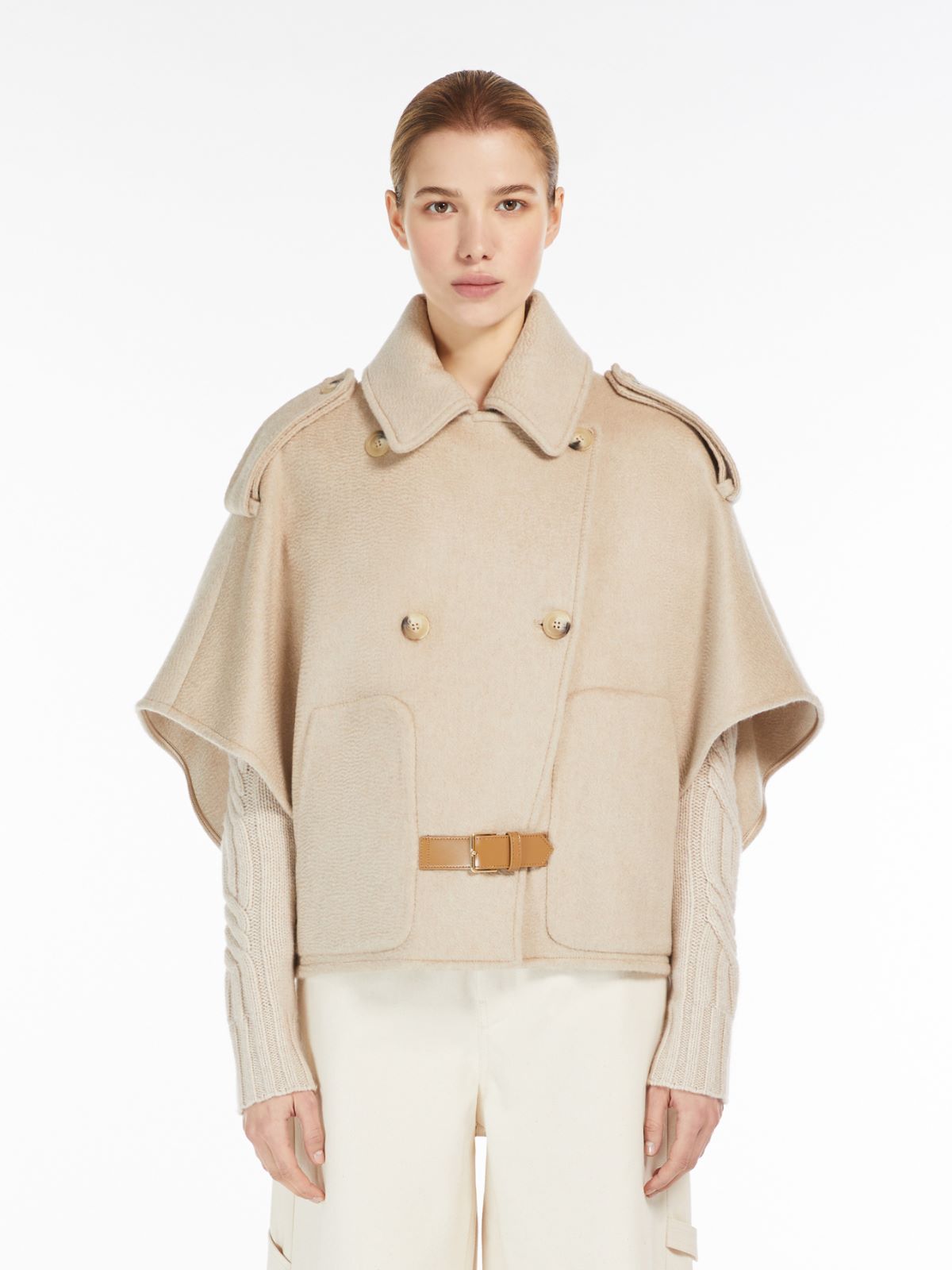 Cashmere trench coat cape