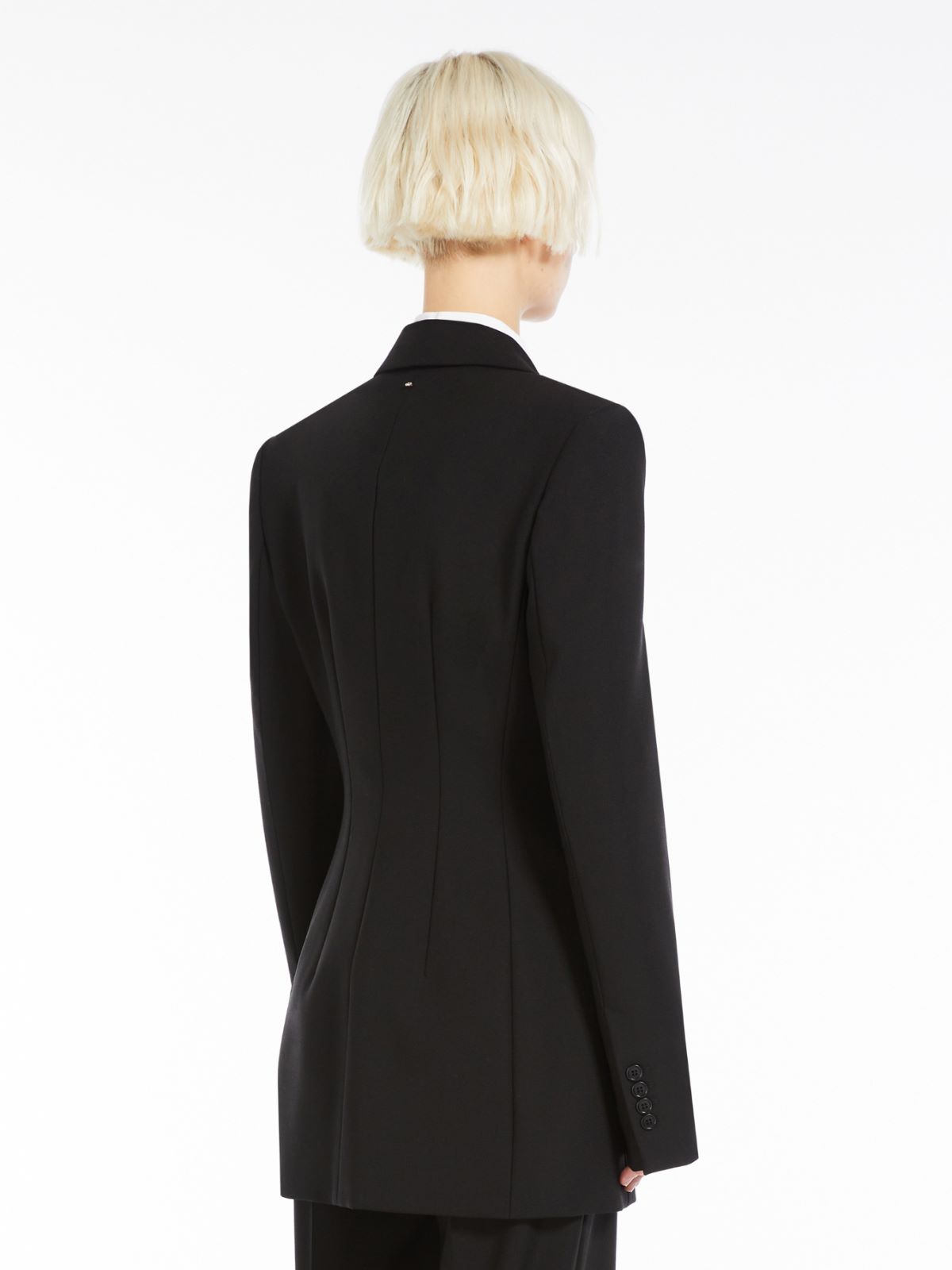 Double-breasted stretch wool blazer