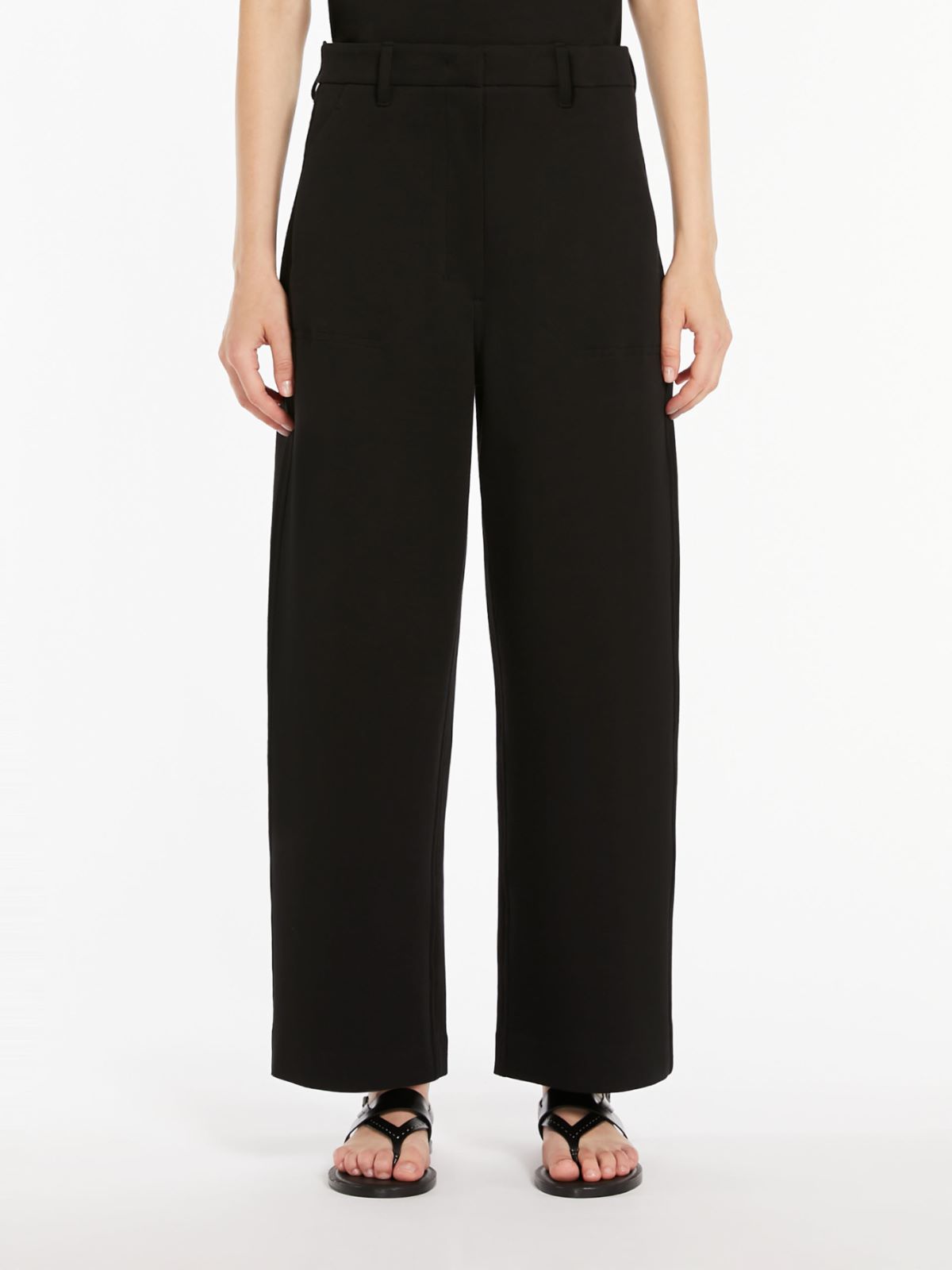 Straight-fit scuba jersey trousers