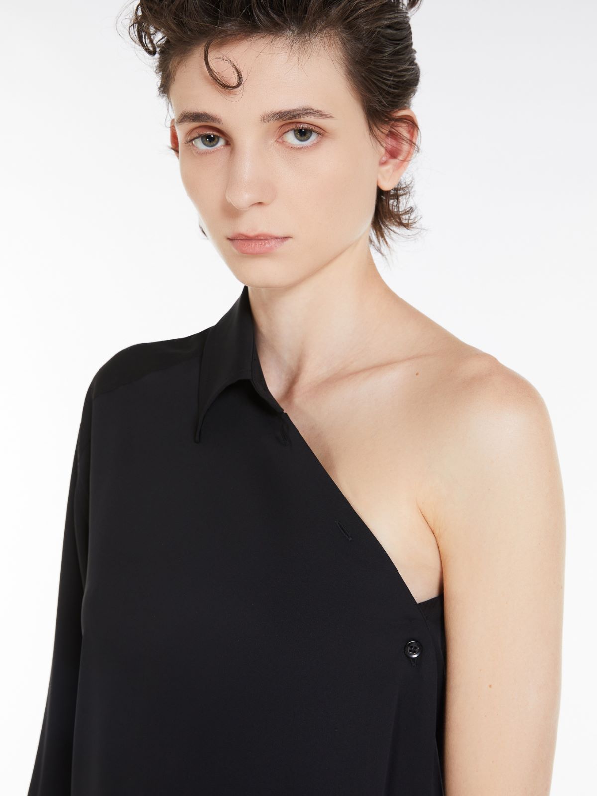 Asymmetrical stretch silk dress