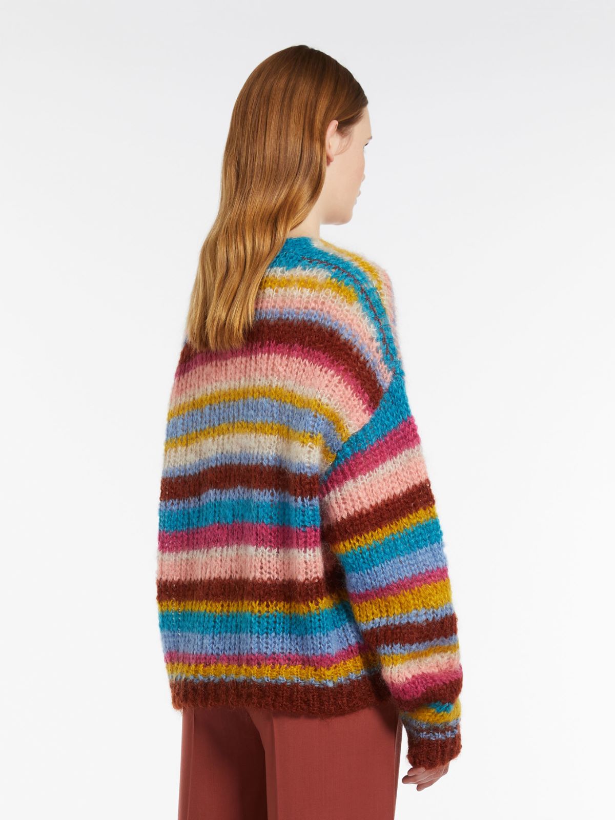 Oversized rib-knit mohair cardigan