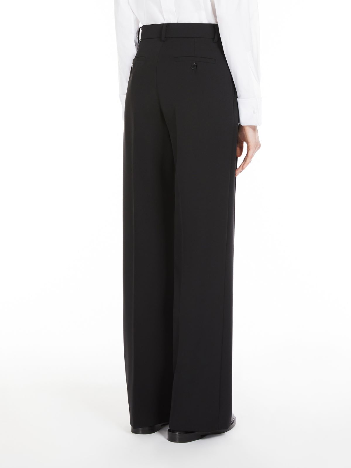 Wool and mohair wide trousers