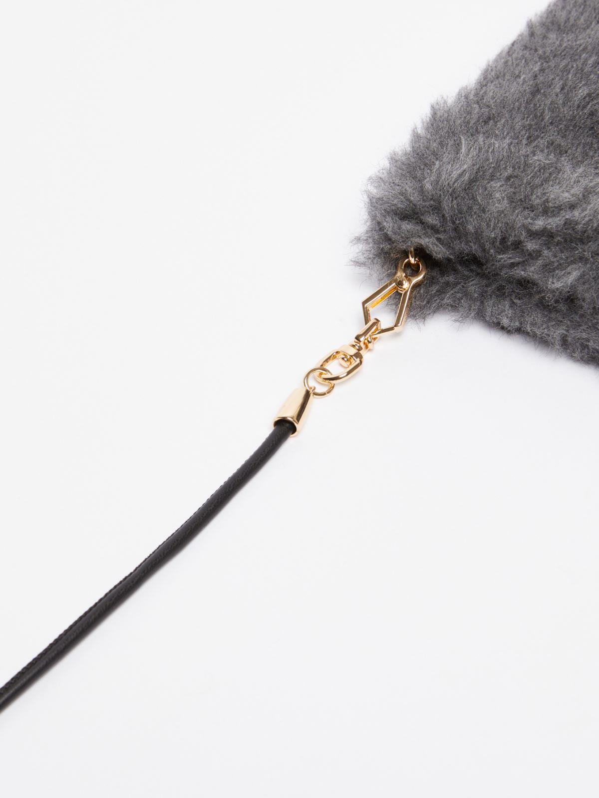 Wool and alpaca Teddy fabric mittens