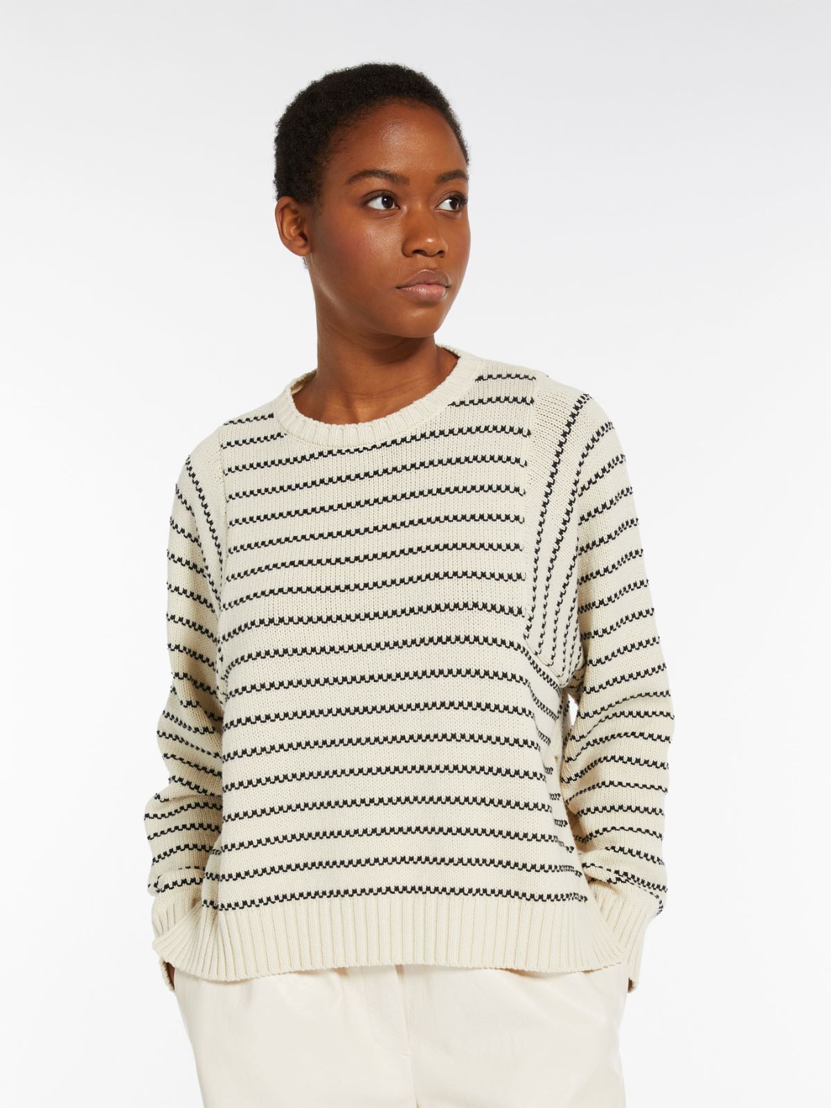 Oversized striped cotton sweater
