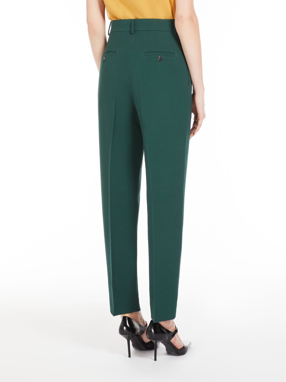 Wool and silk carrot trousers