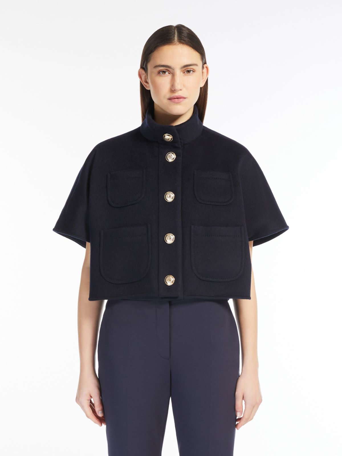 Cashmere cropped cape