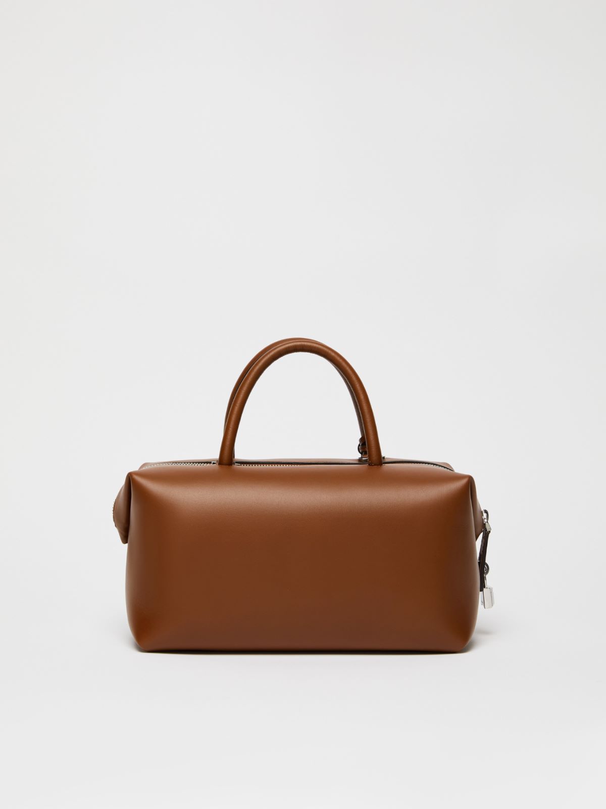 Shiny leather satchel bag