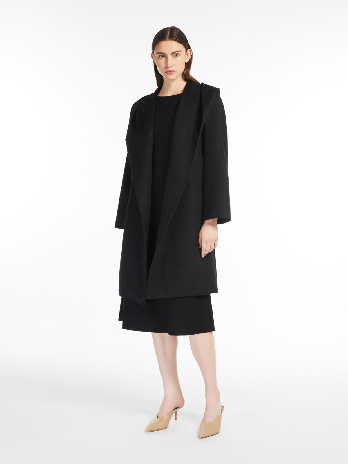 Hooded wool coat