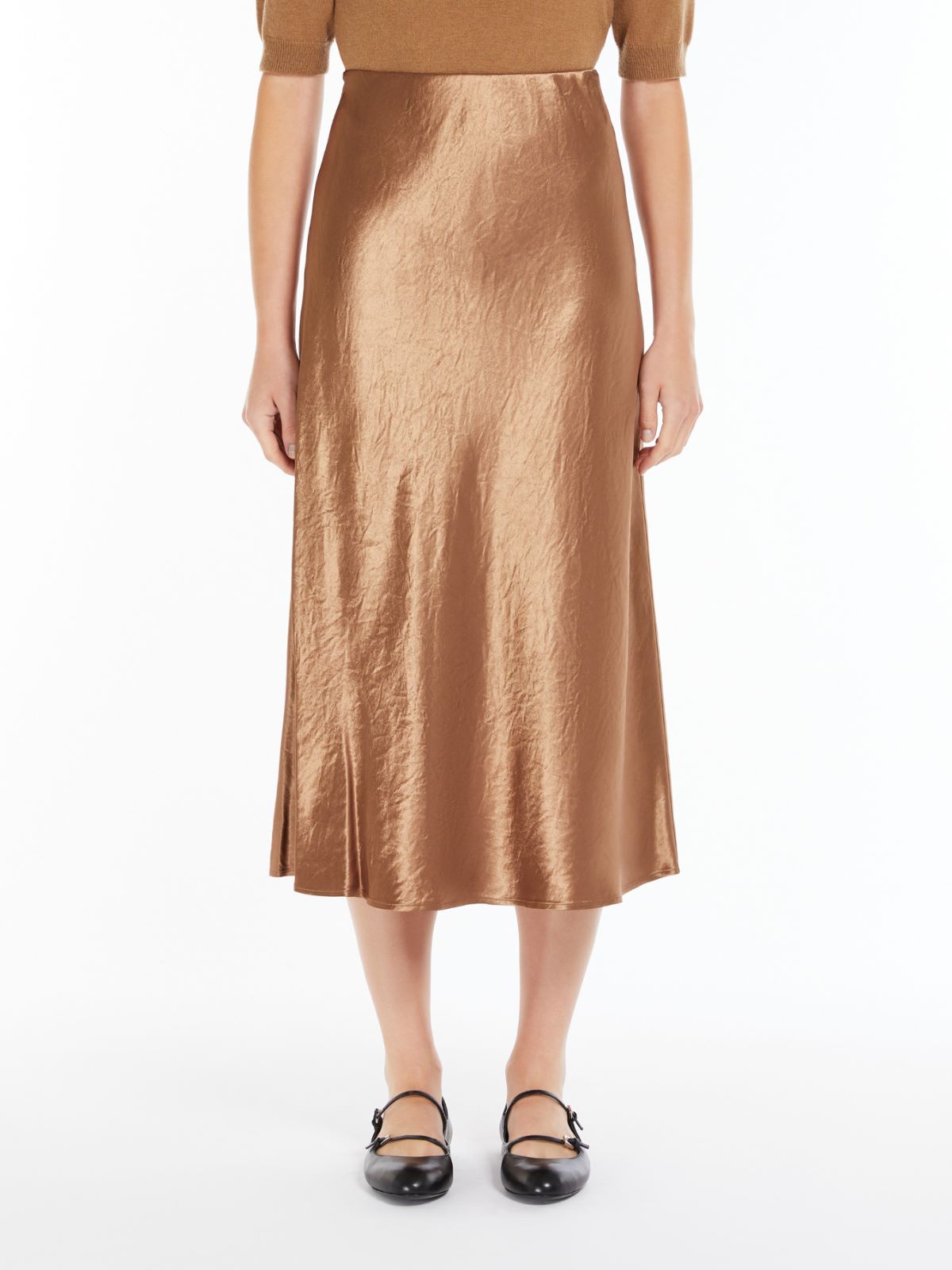Satin midi skirt