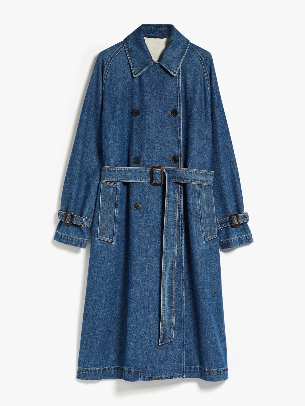 Denim trench coat