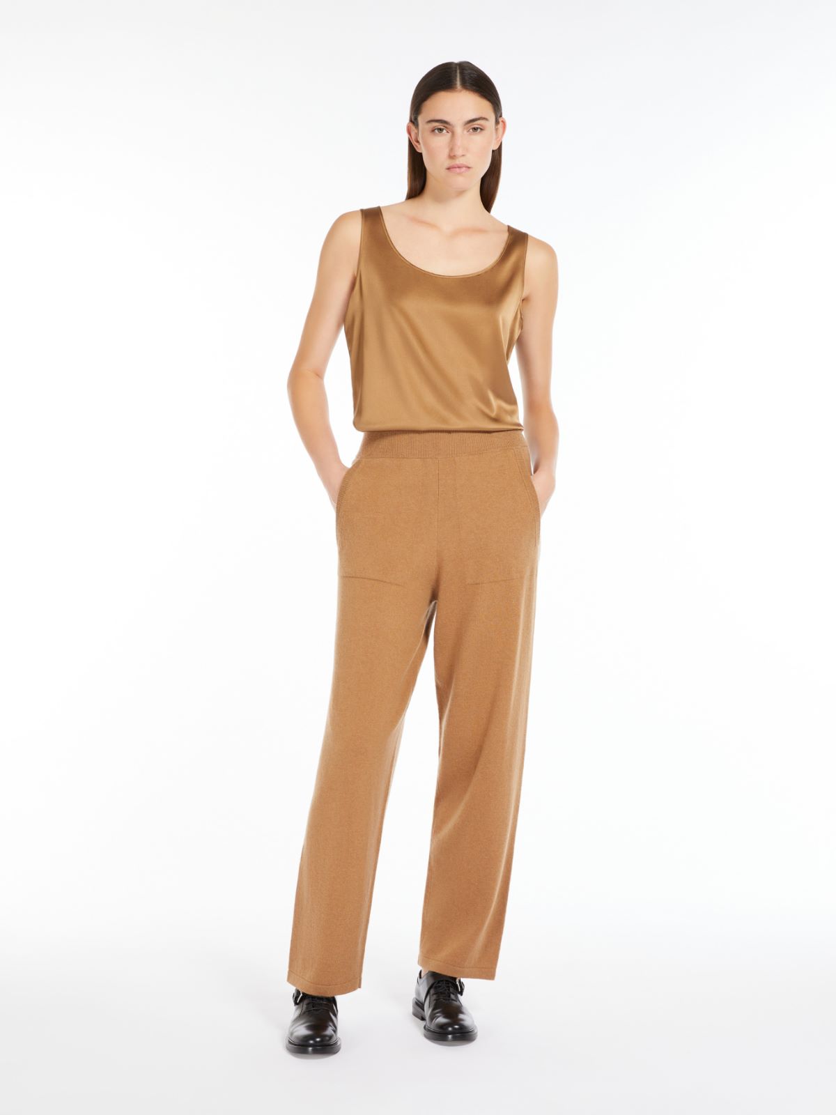 Stretch silk satin top