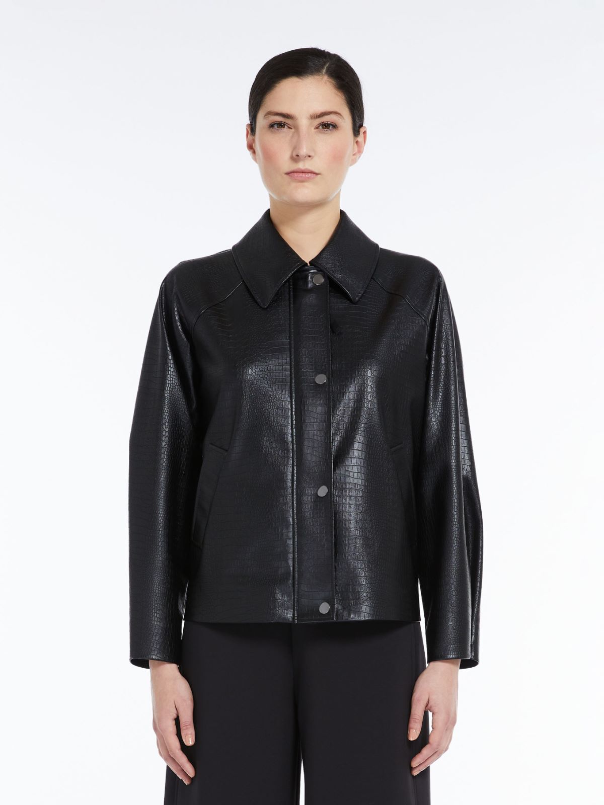 Crocodile-print jersey jacket