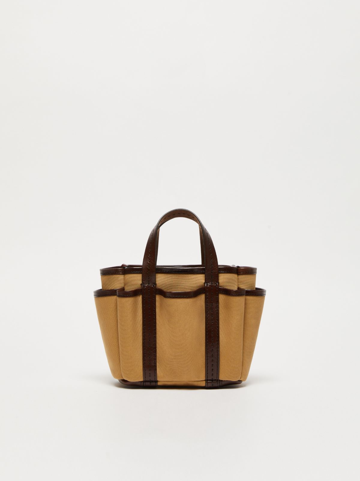 Canvas and leather Giardiniera Mini tote bag