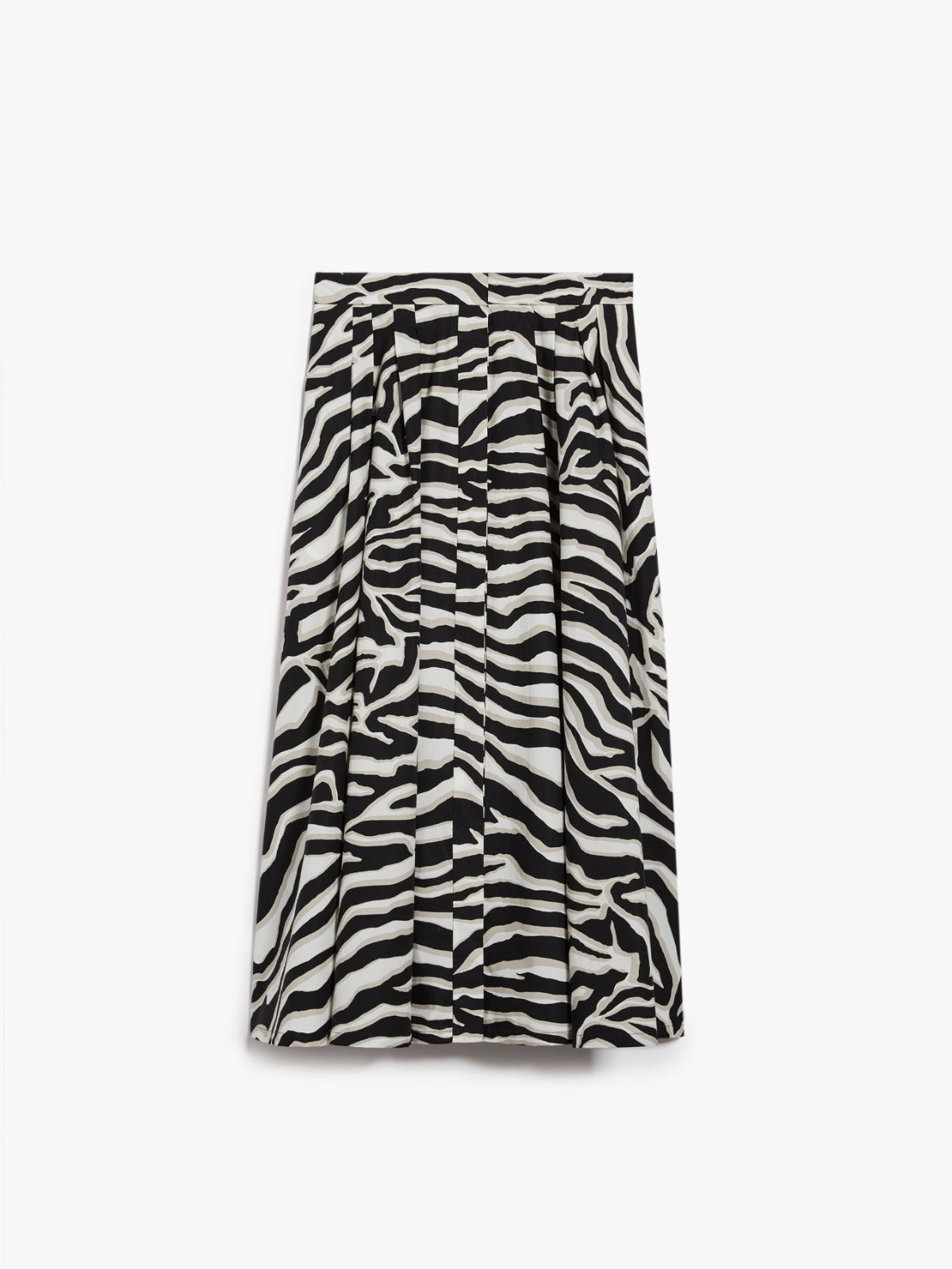 Pleated printed cotton skirt