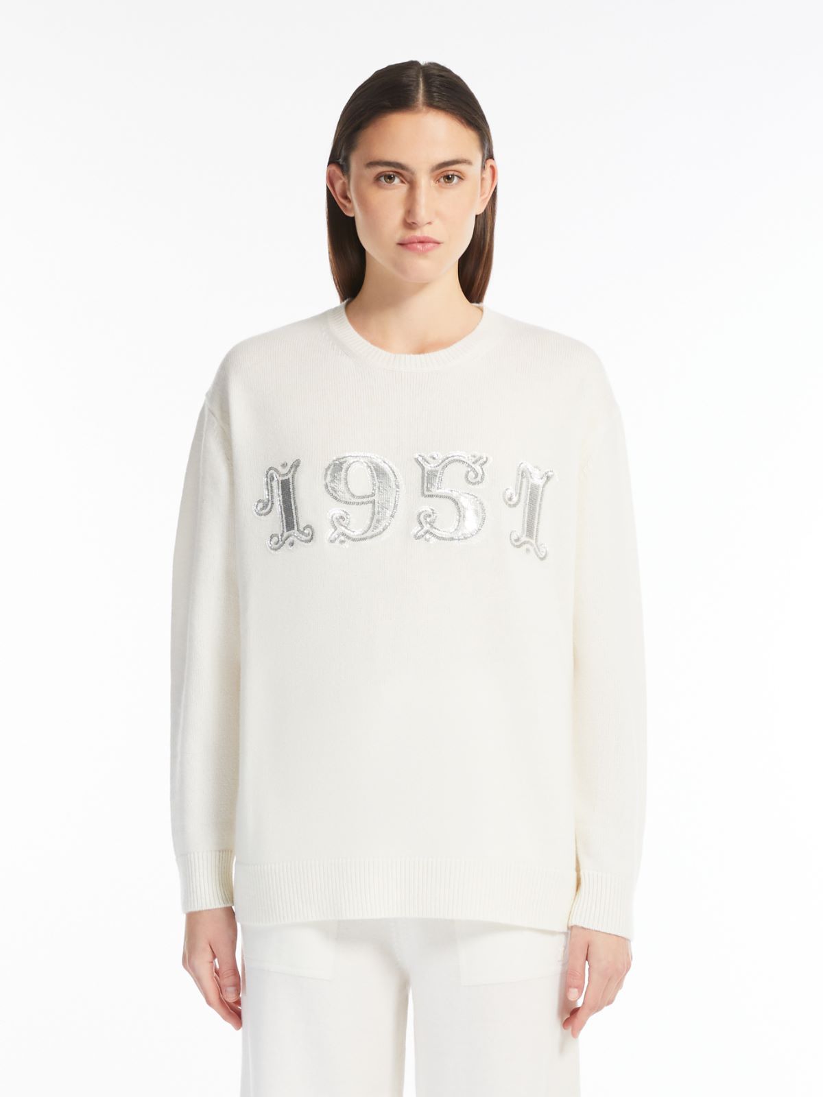 Wool, cashmere and sequin pullover