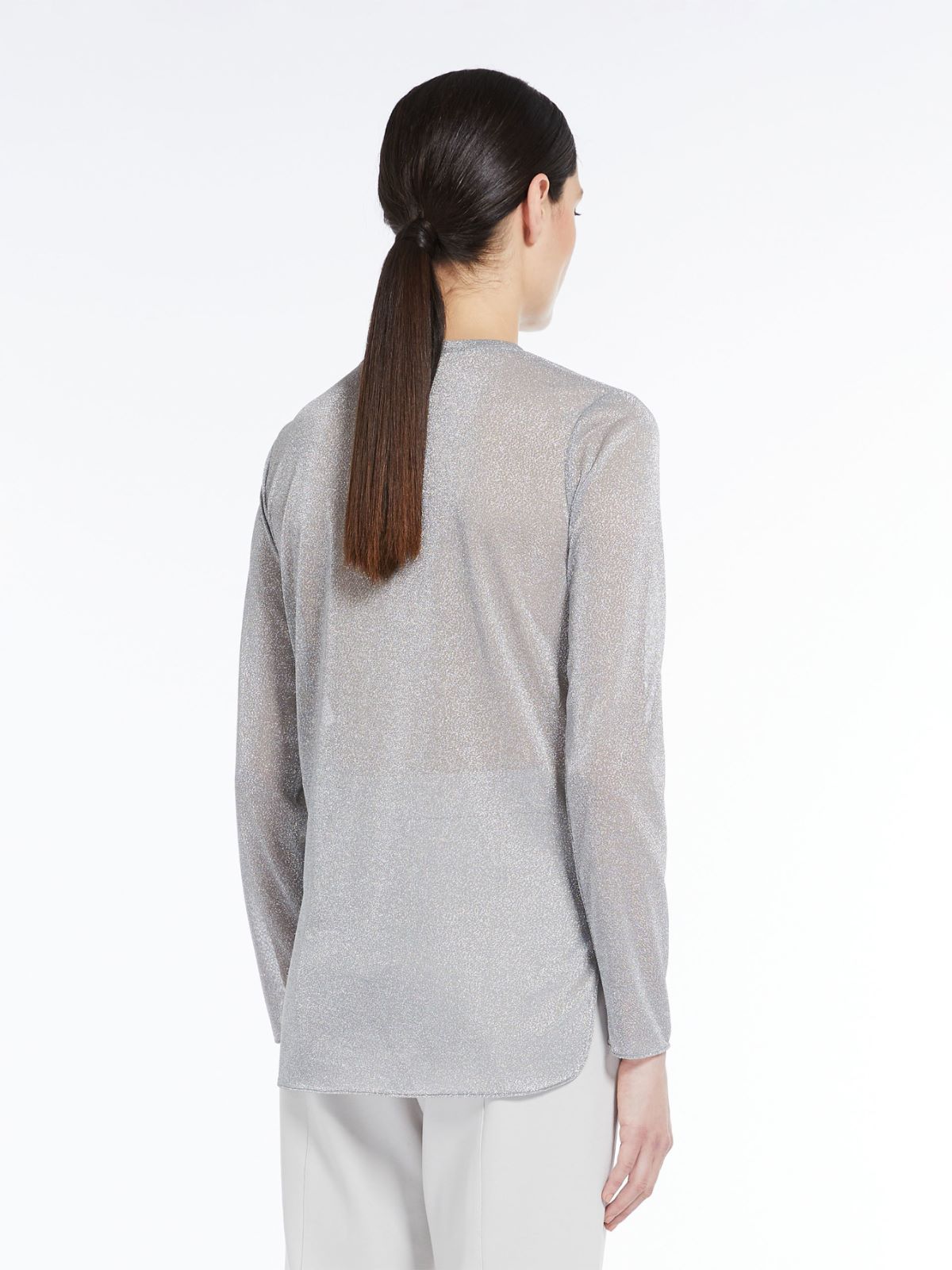 Crepe jersey and lurex T-shirt