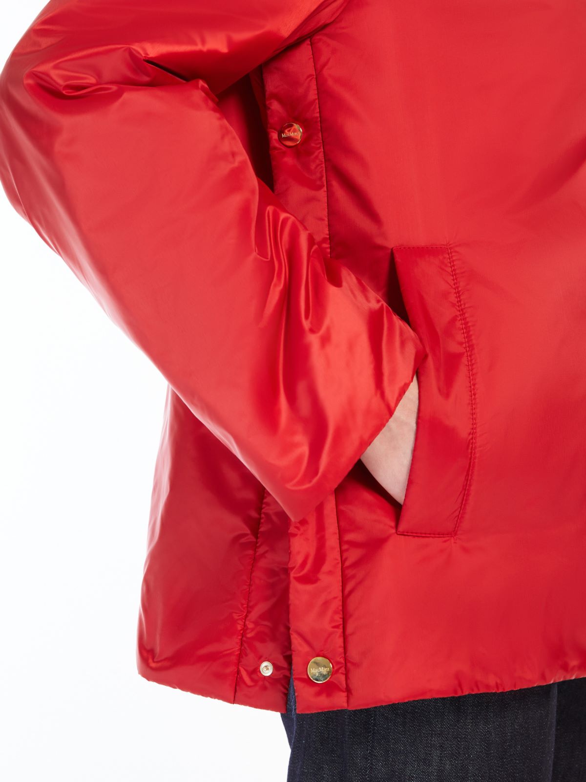 Technical canvas cropped sweatshirt