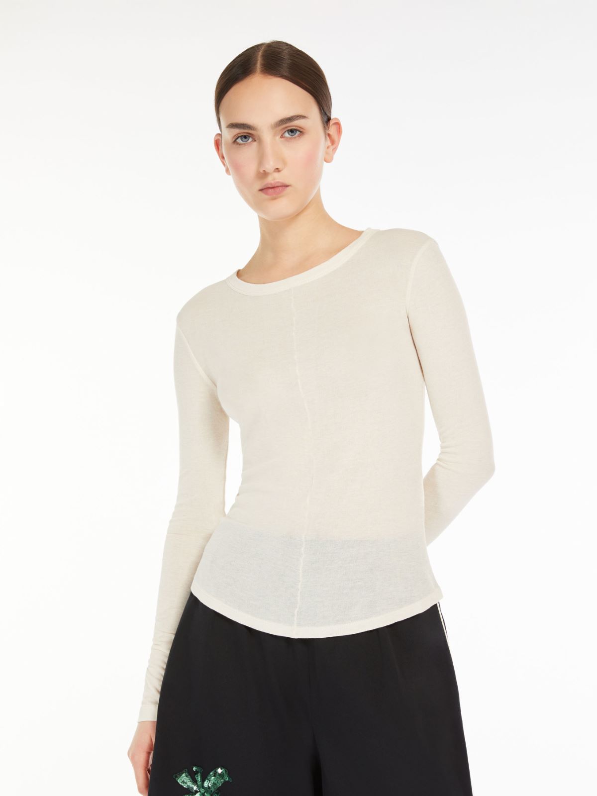 Cotton crepe jersey T-shirt