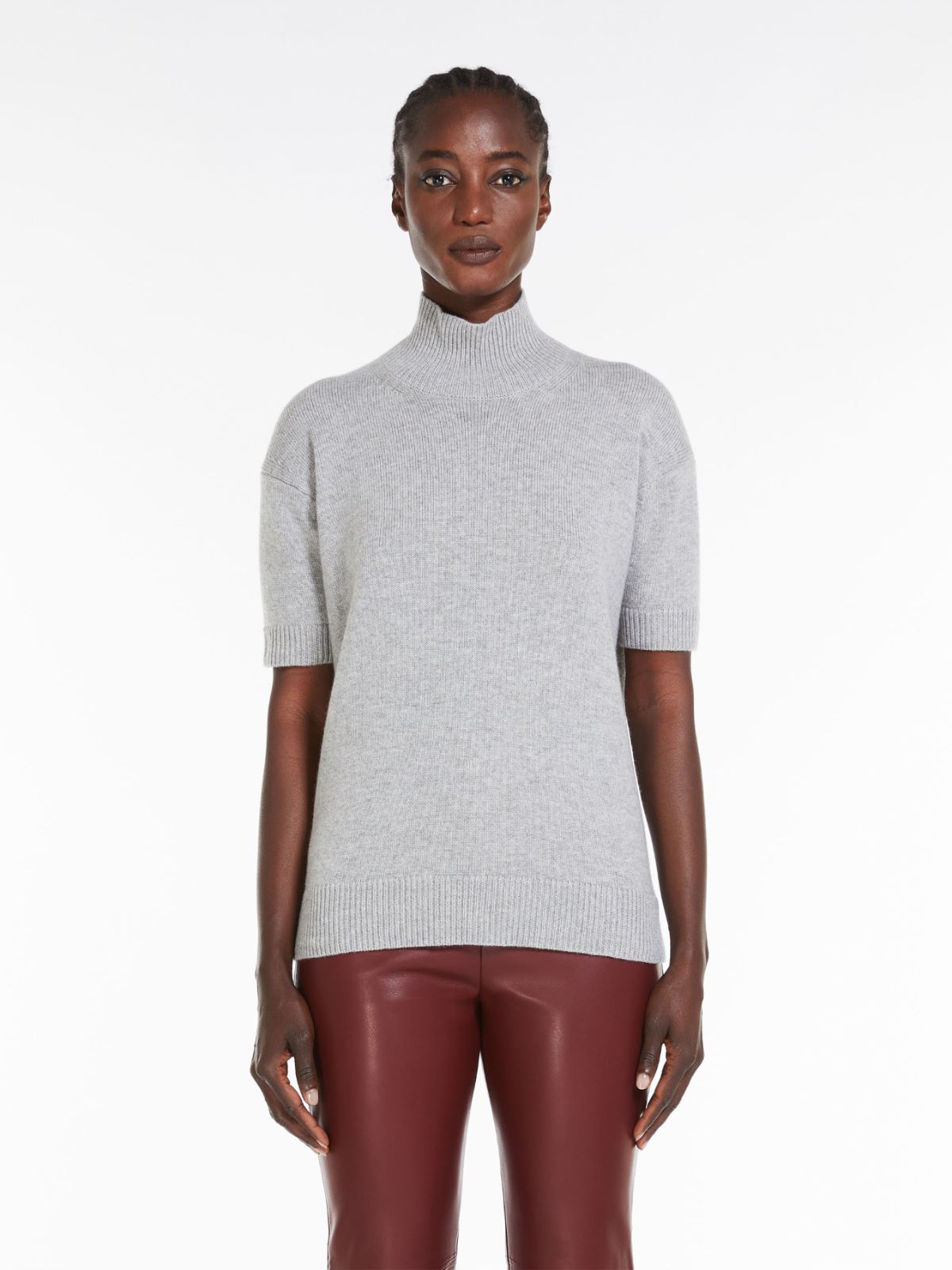 Wool and cashmere polo-neck sweater