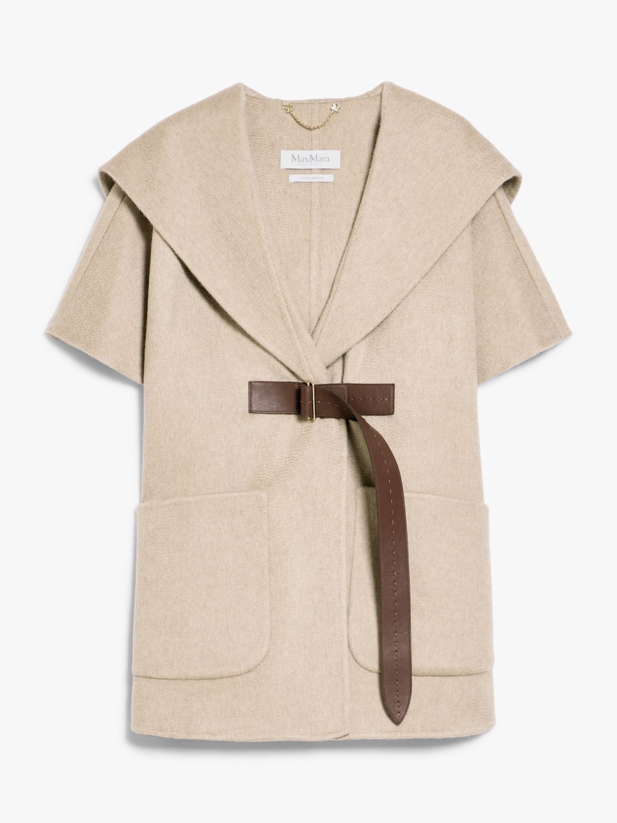 Sable-look cashmere cape