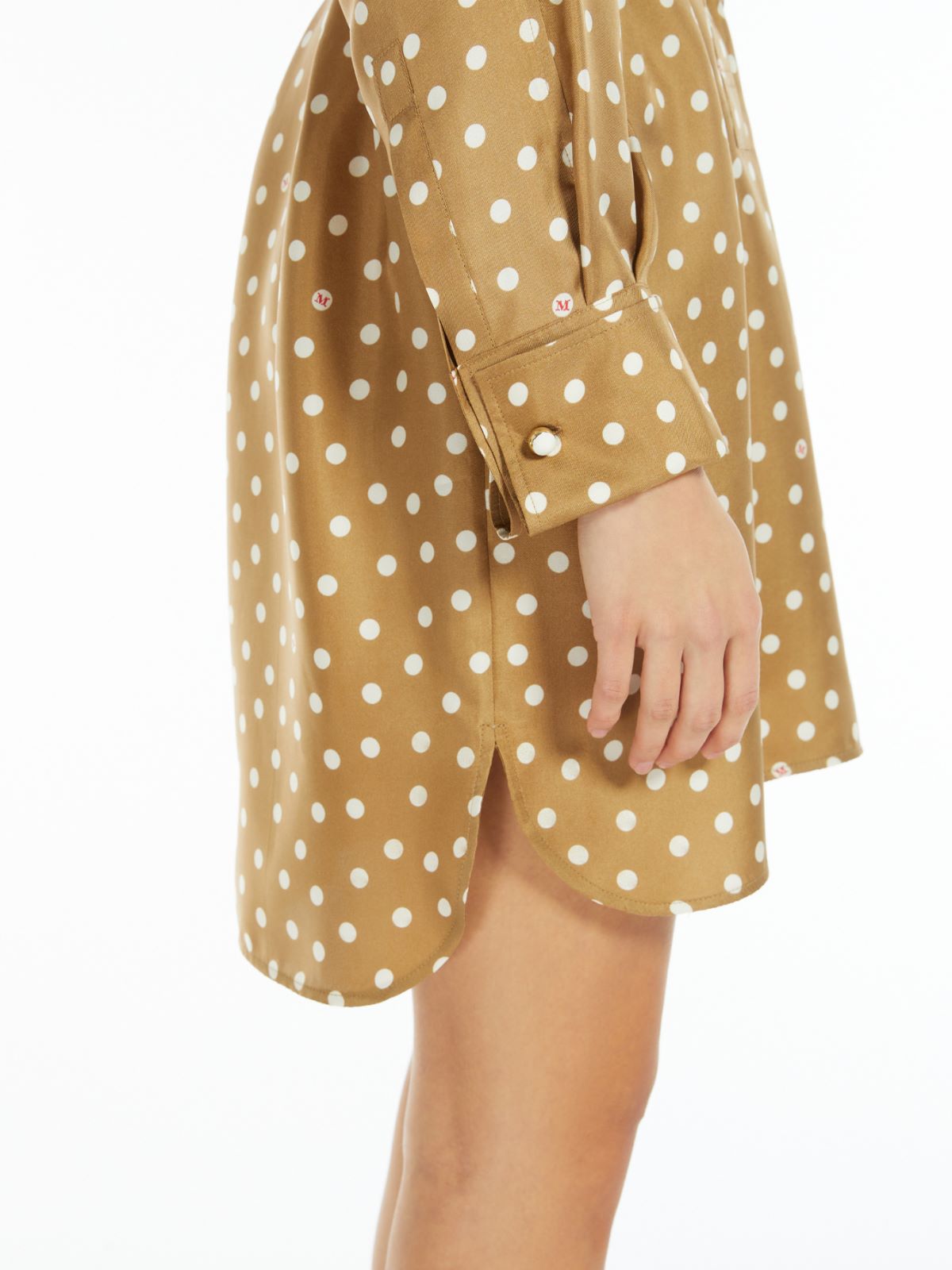 Printed silk shirt dress