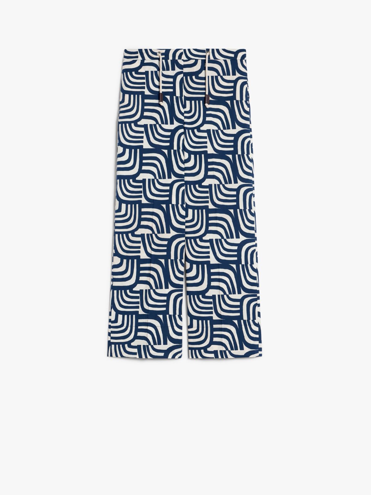 Printed poplin trousers