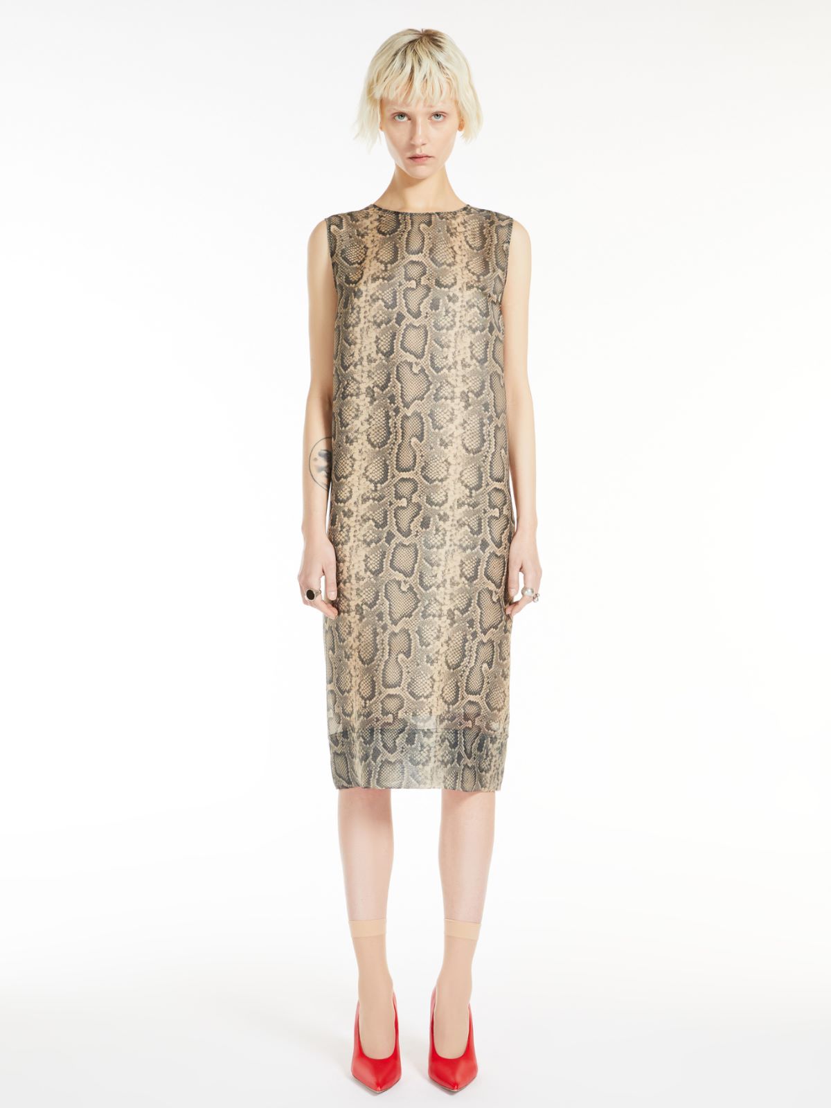 Python-print organza dress
