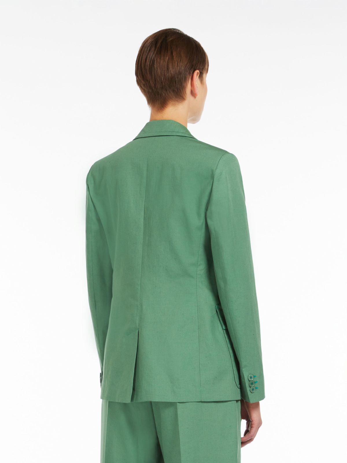 Cotton and linen canvas blazer