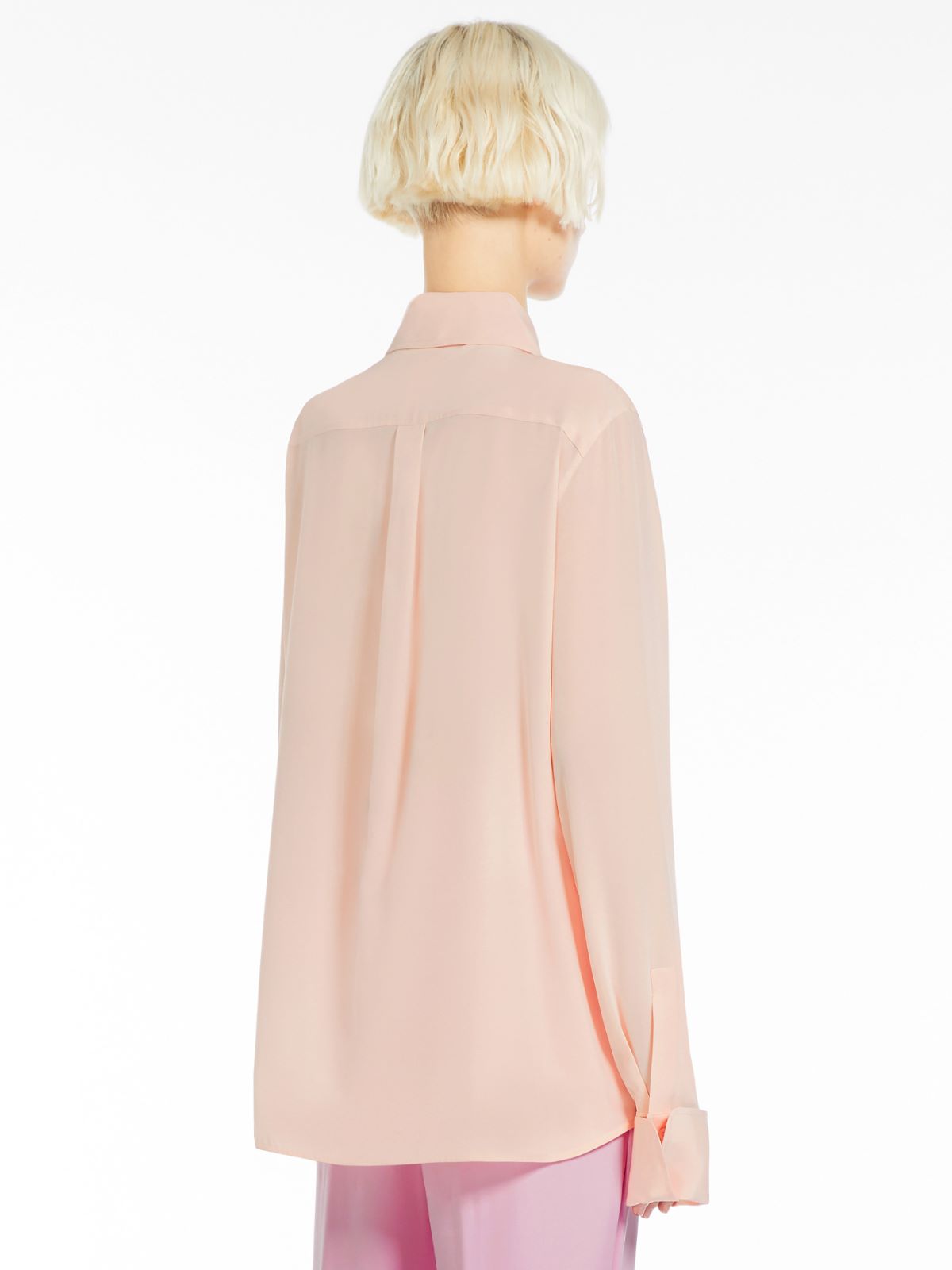 Slim-fit pure silk shirt