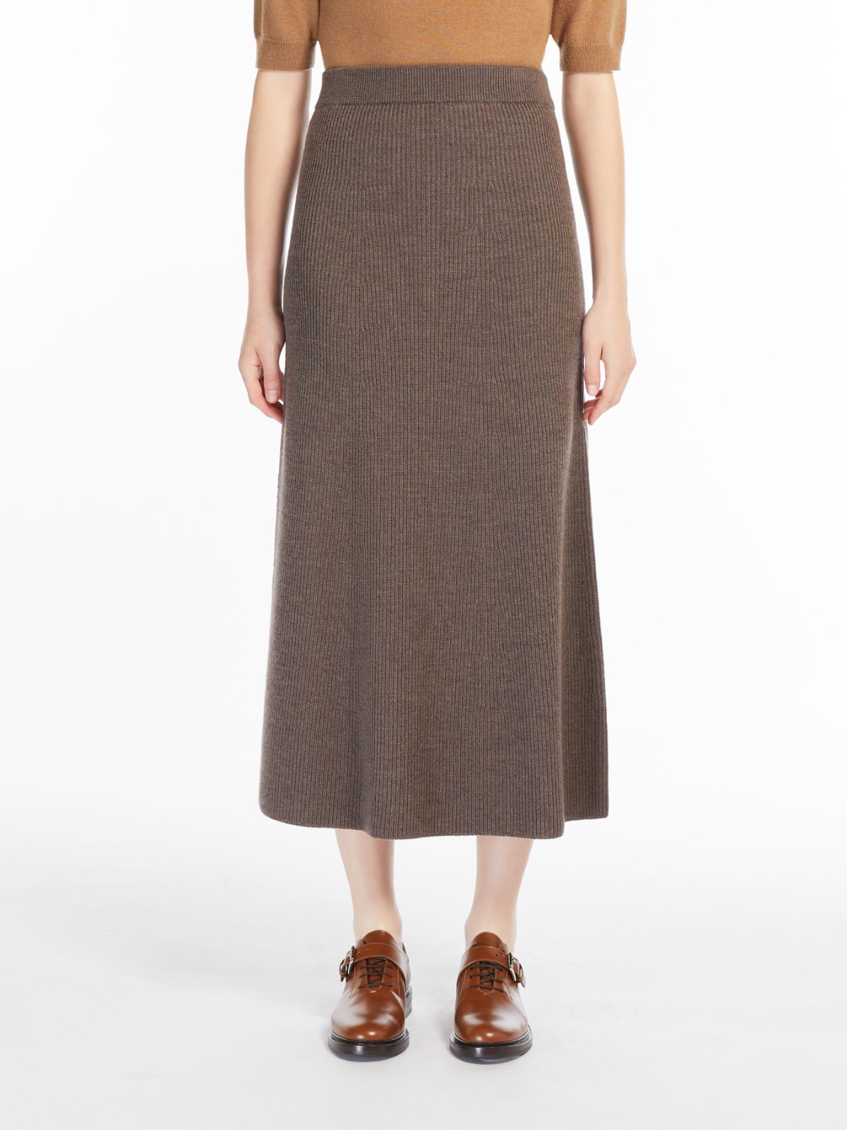 Wool flared skirt