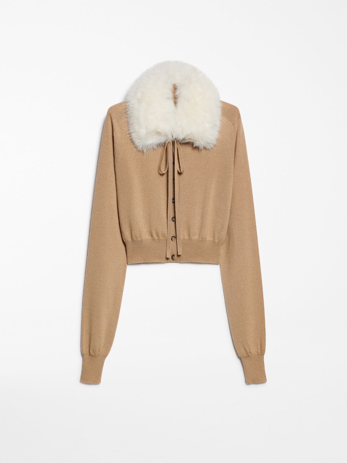 Detachable-collar cardigan