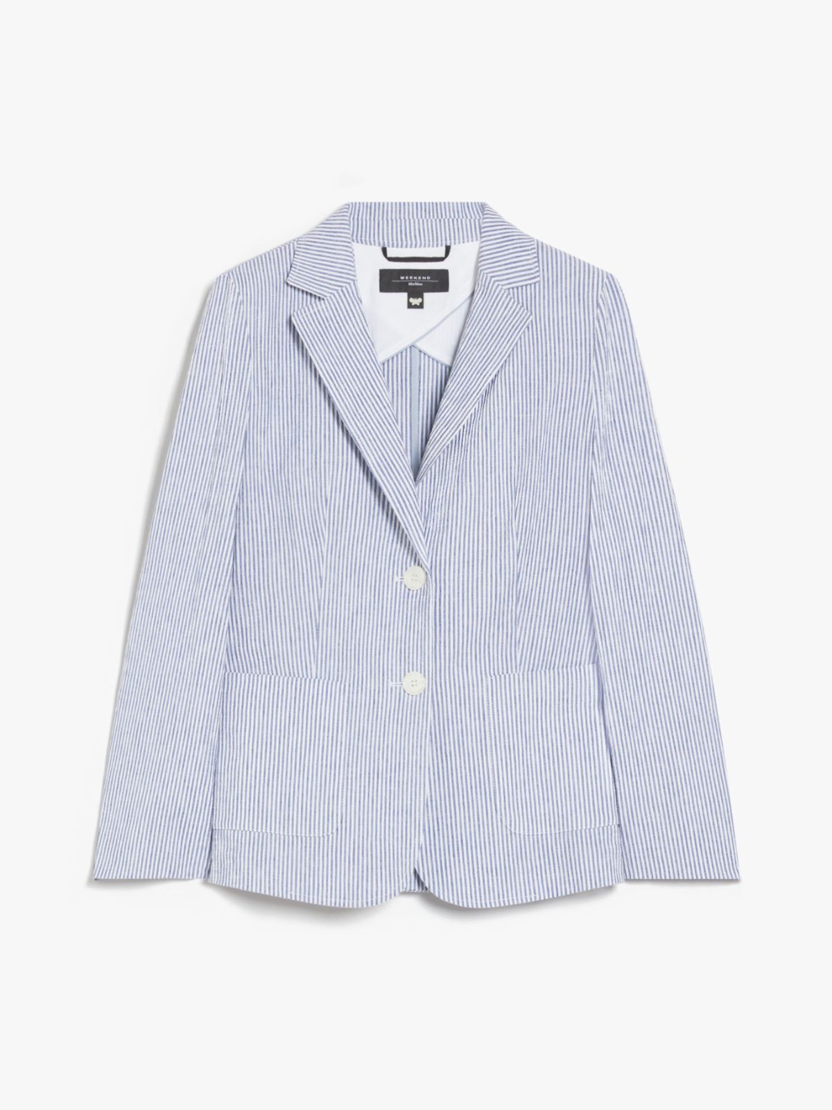 Cotton and linen seersucker blazer