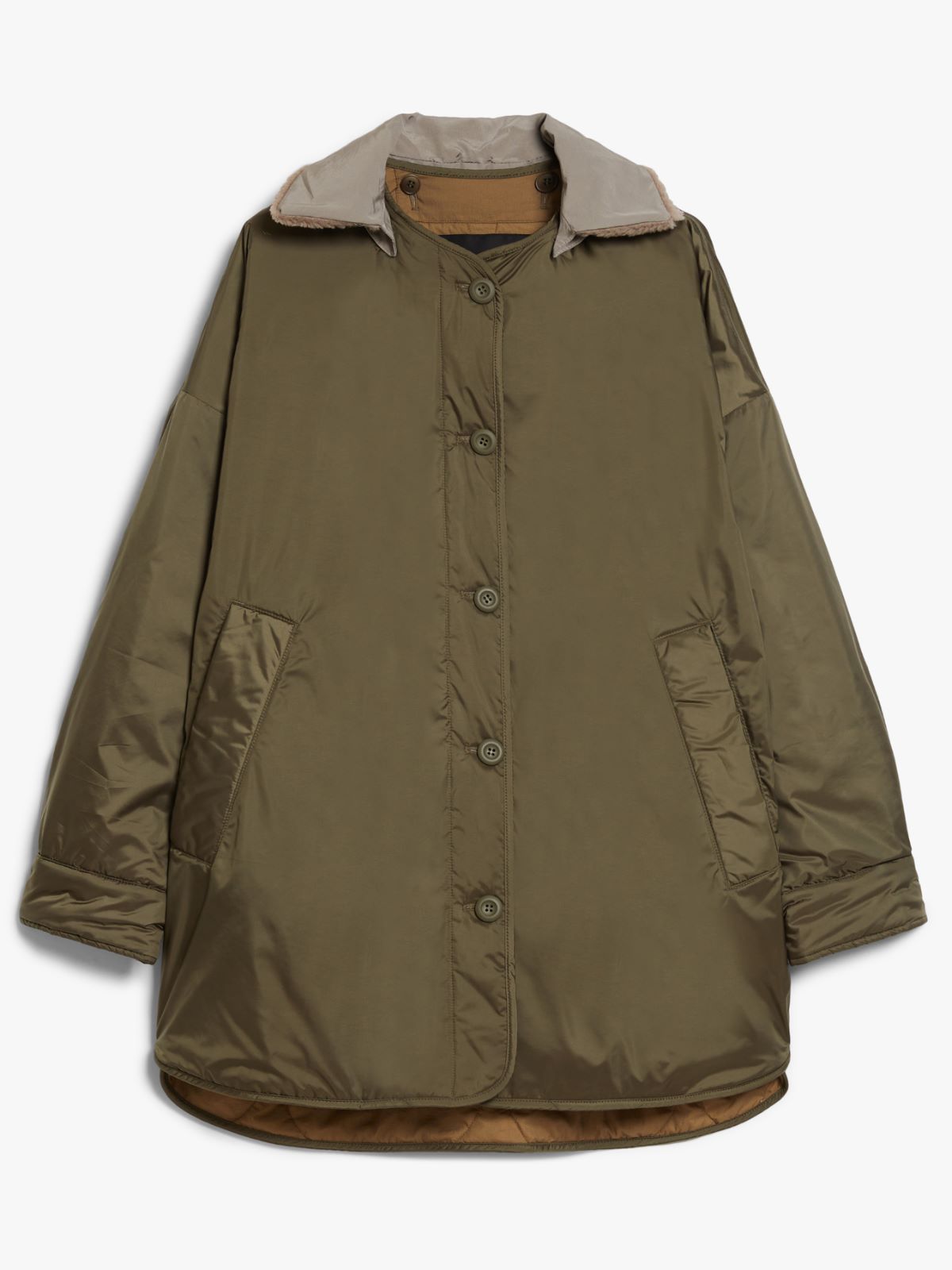 Reversible water-repellent canvas down jacket