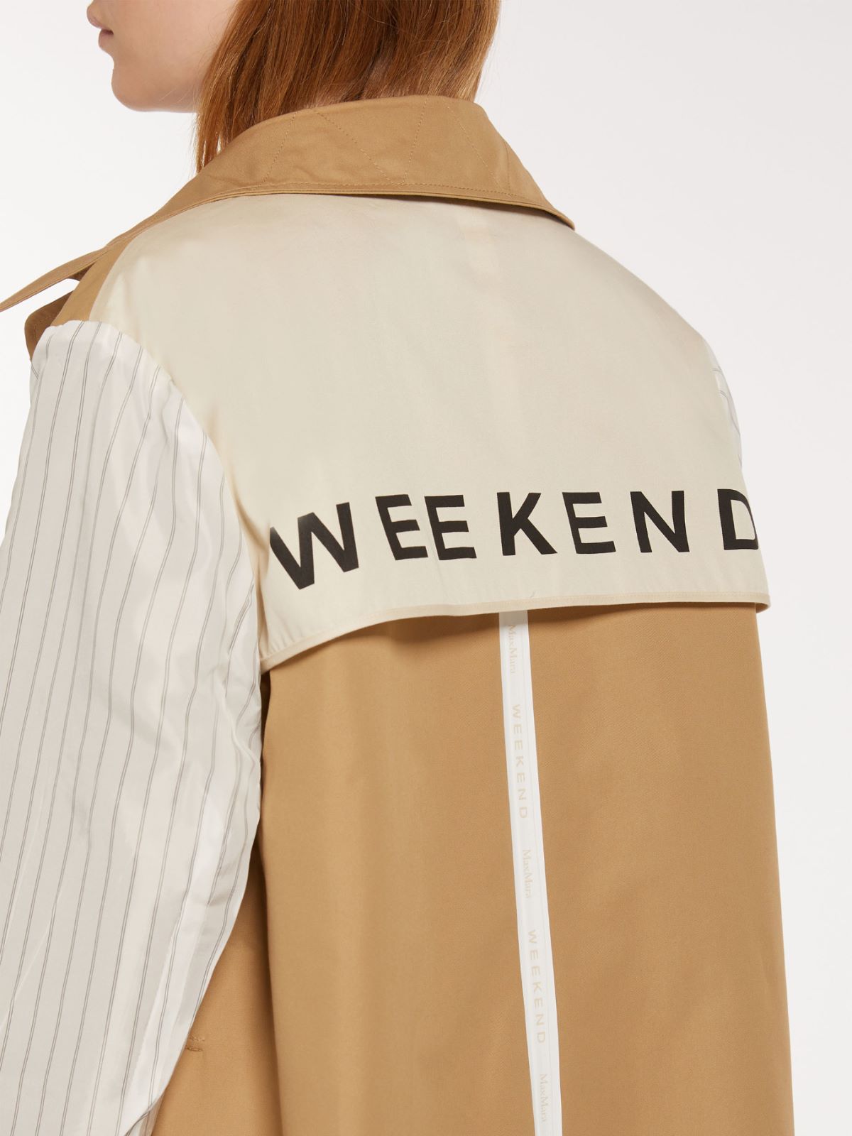 Single-breasted water-repellent gabardine trench coat