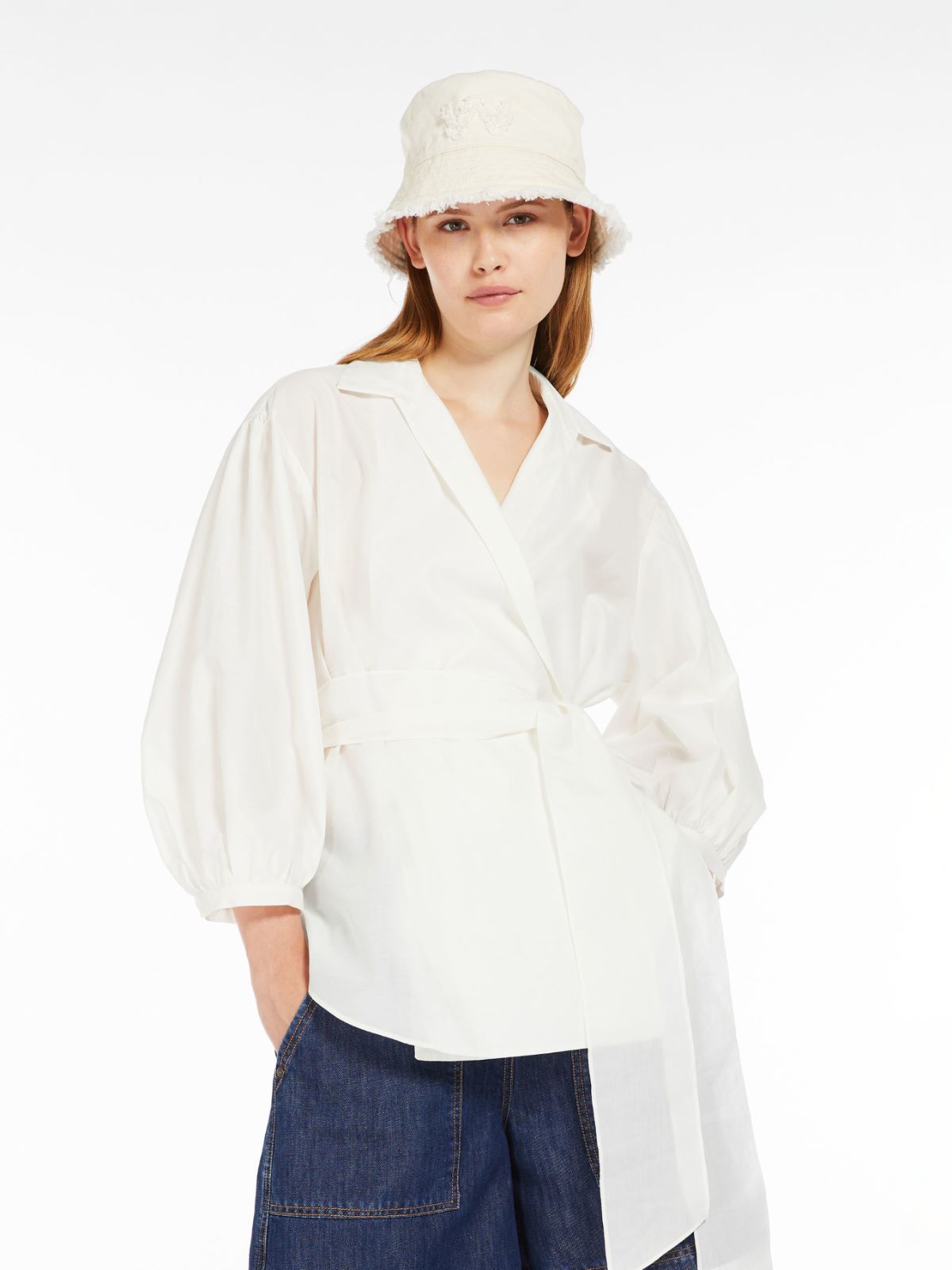 Cotton and silk canvas shirt