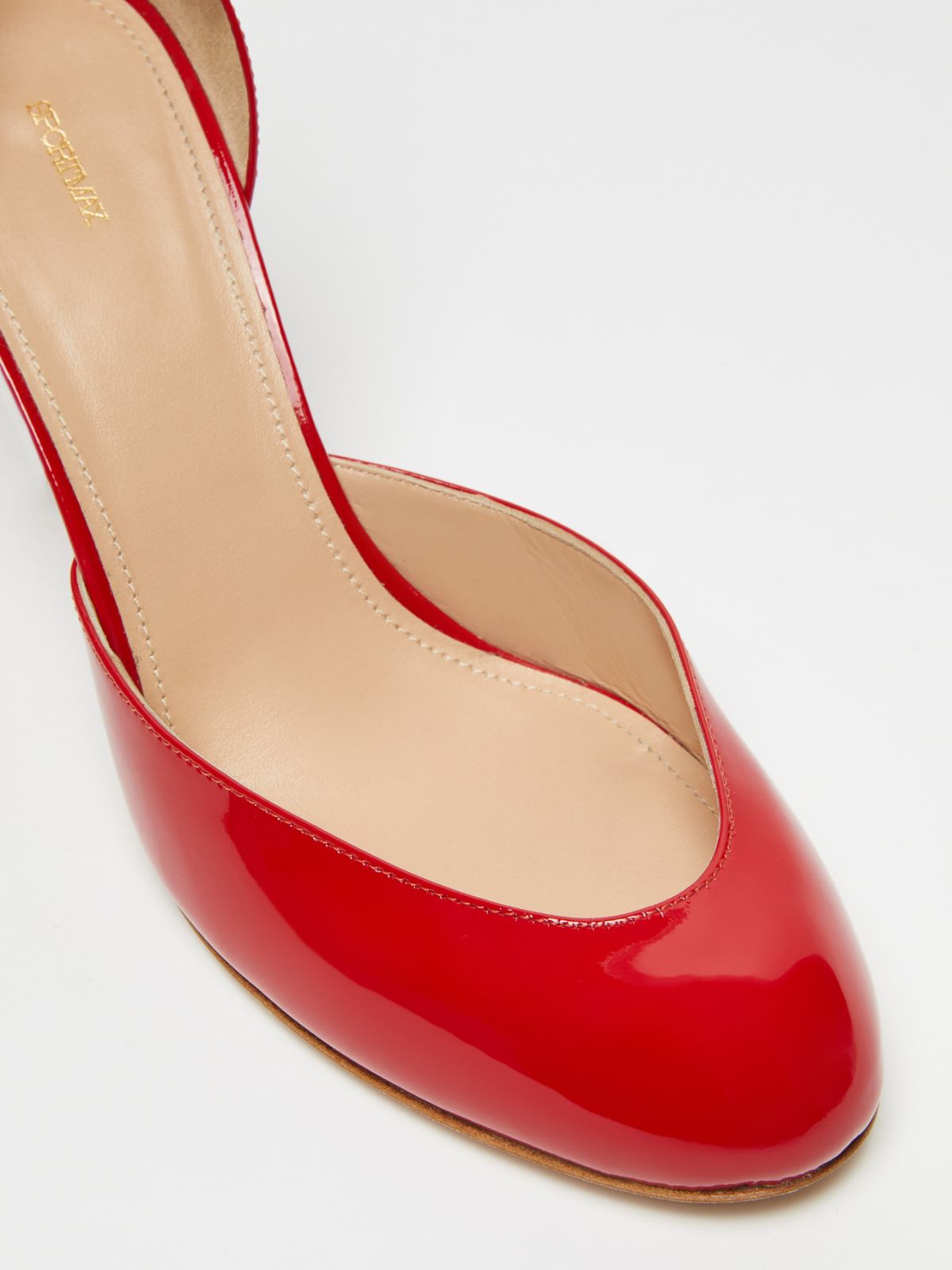 Patent-leather Mary Jane court shoes