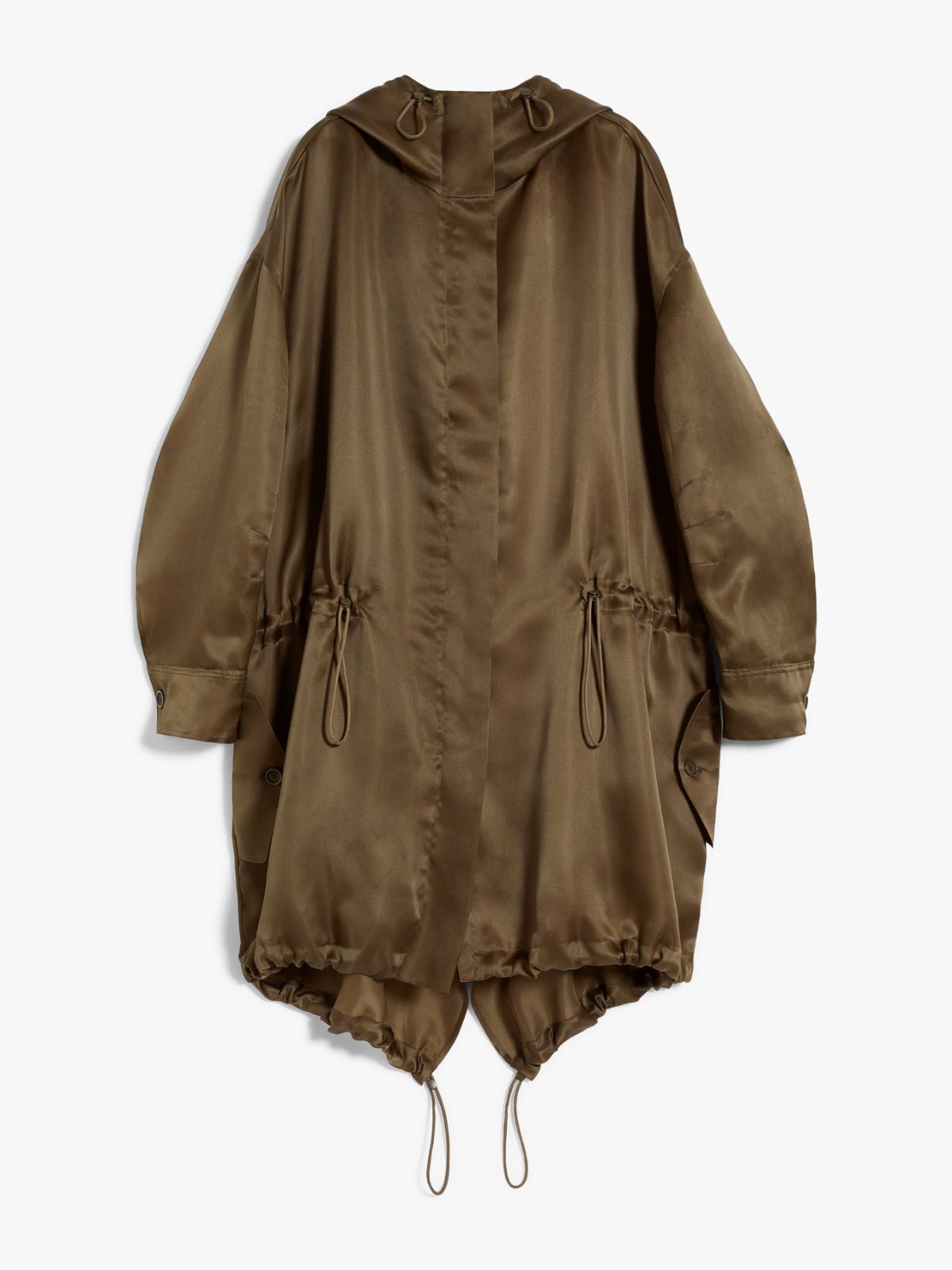 Oversized silk organza parka