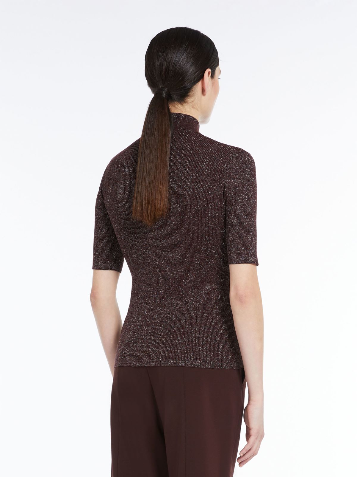 Viscose and lurex yarn turtleneck