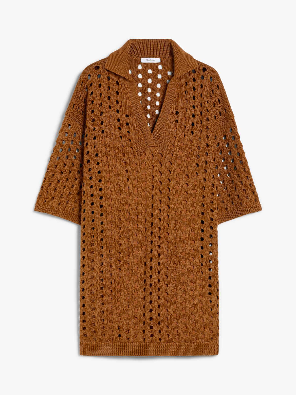 Mesh short dress in cotton