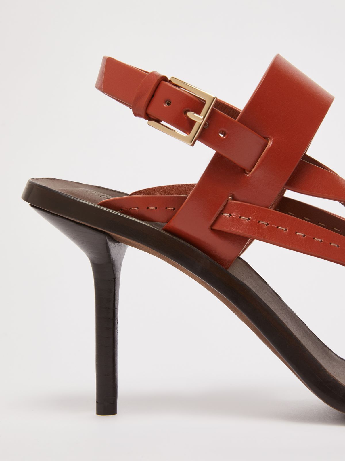 Leather cage sandals