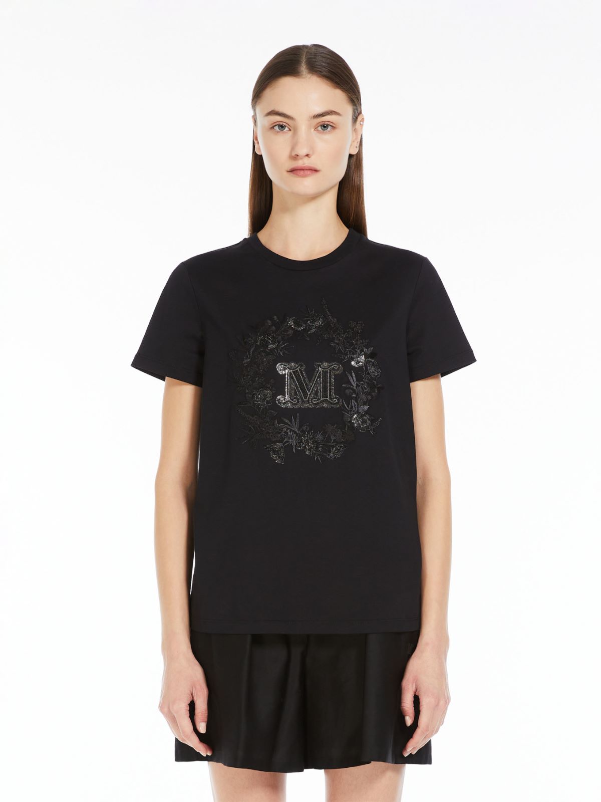 Cotton T-shirt with embroidered pocket