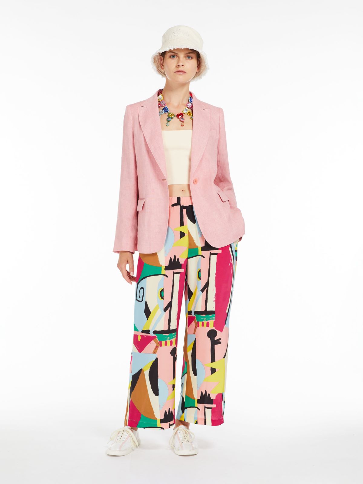 Silk crepe de chine trousers